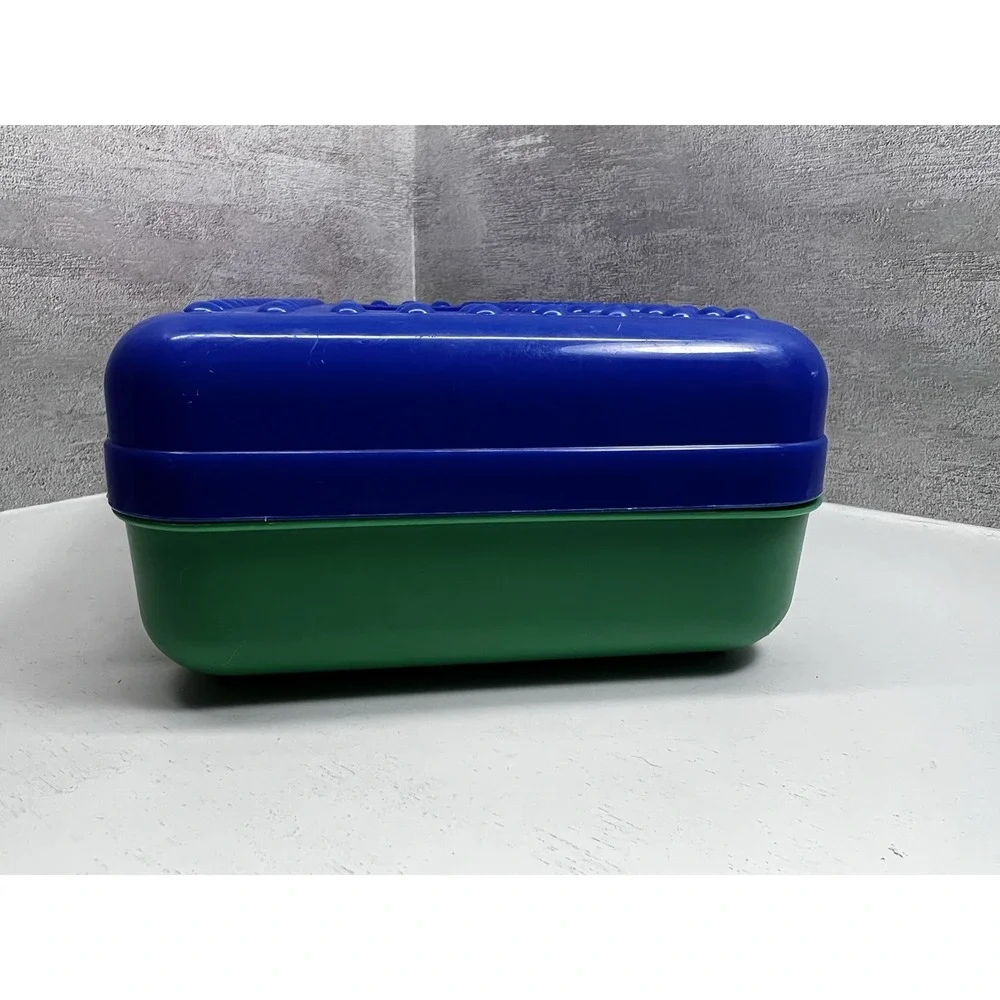 Vintage 90s Spacemaker Pencil Box Case Made in the USA Blue/Green